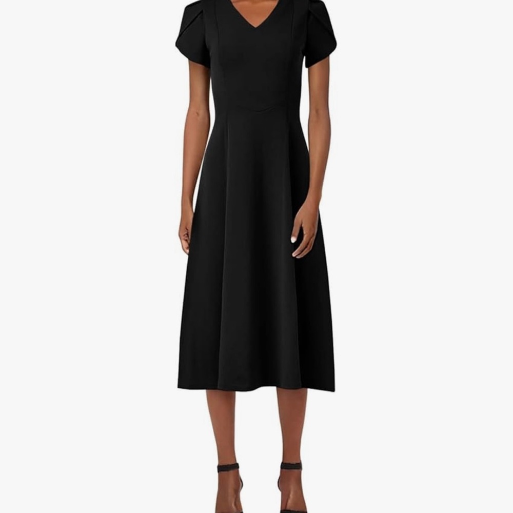 Calvin Klein Women's Tulip Sleeve A-line Midi Dress